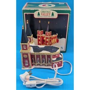 Christmas Valley Collectable 1993 Church Vintage Lighted Original Box